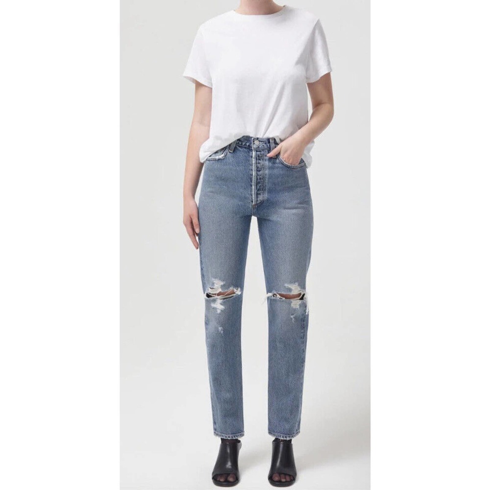 Agolde Blue Straight Leg Jeans